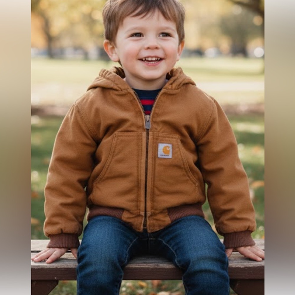 Carhartt Tan Hooded Jacket for Toddlers. SIZE  2 T - Picture 2 of 8
